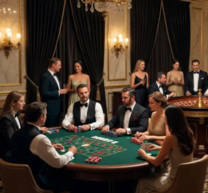 Atmosferyczna przestrzeń w stylu casino lounge