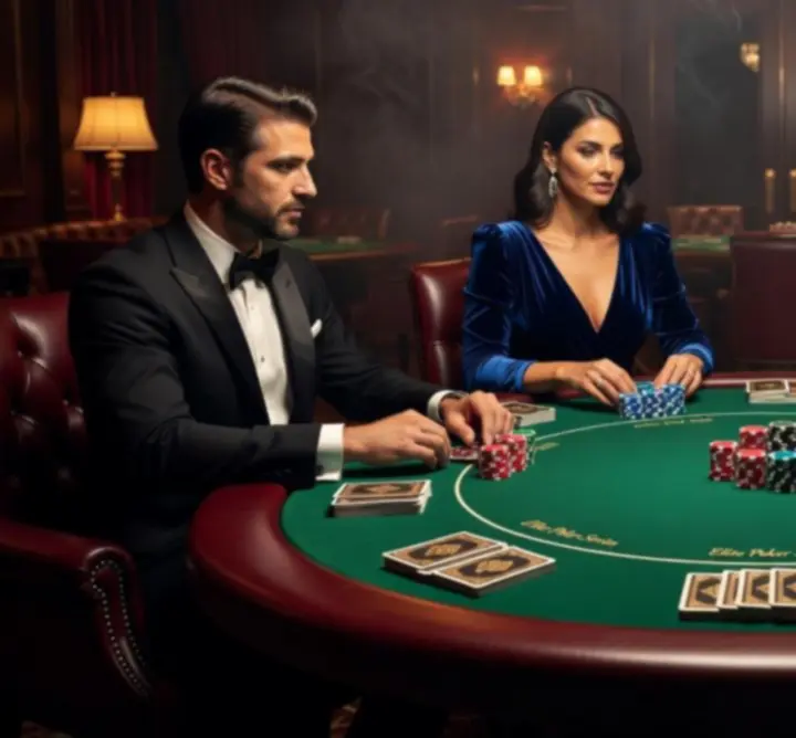 Prywatny stół pokerowy przygotowany na wieczorne wydarzenie
